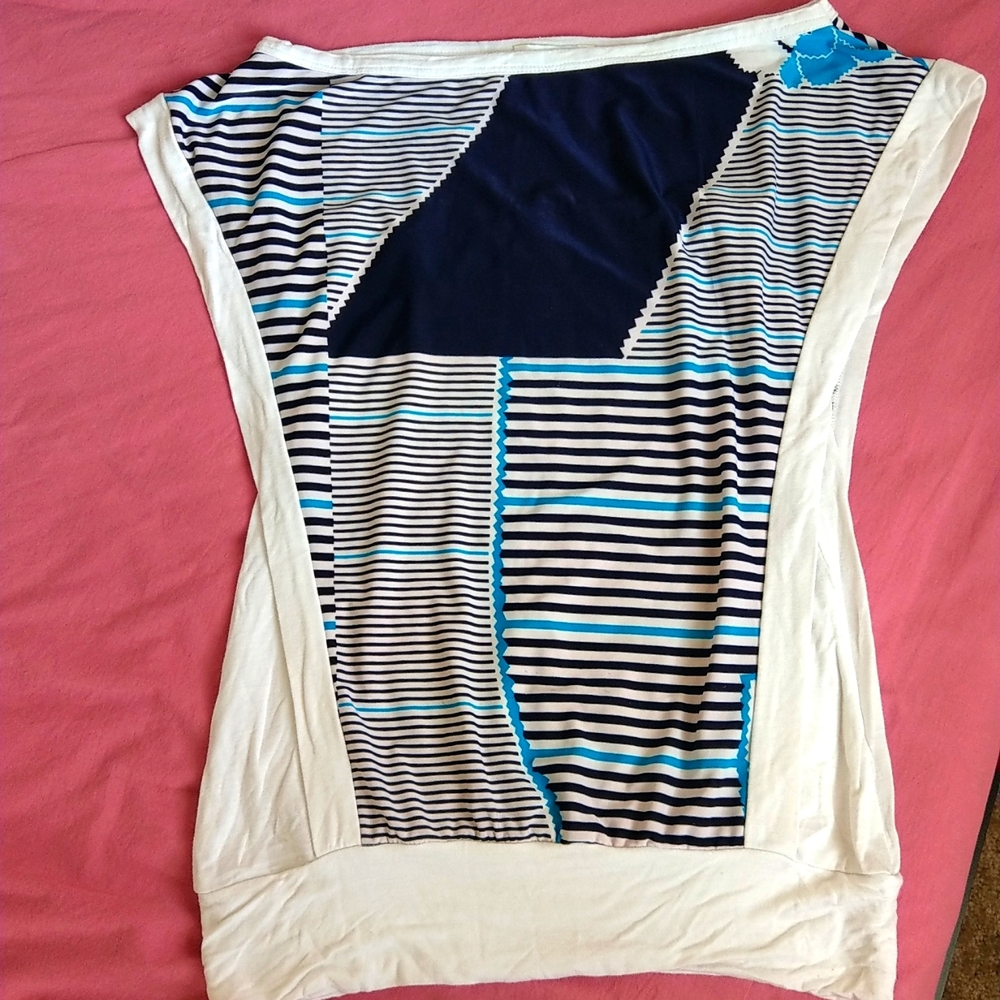 NWOT Cap sleeves stripes colorblock tube top